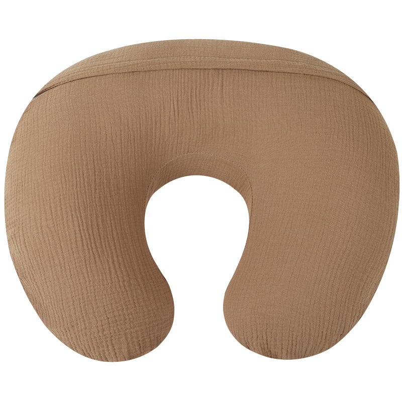 Onacosht Muslin Nursing Pillow Cover Soft 100% Cotton Feeding Pillow Slipcover Fits Standard Infant Nursing Pillow for Baby Girl and Boy, Brown - Image 3